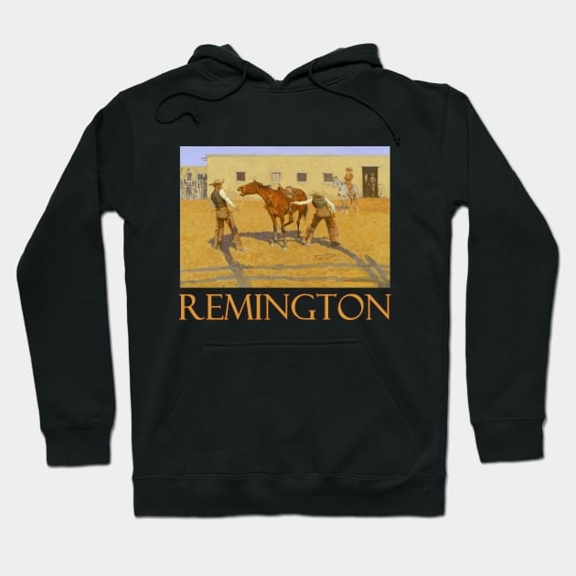 His First Lesson by Frederic Remington Hoodie by Naves